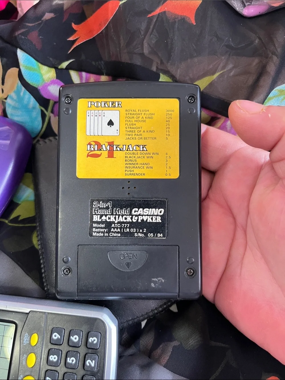 Purple Pocket Slot Electronic Handheld Game by
